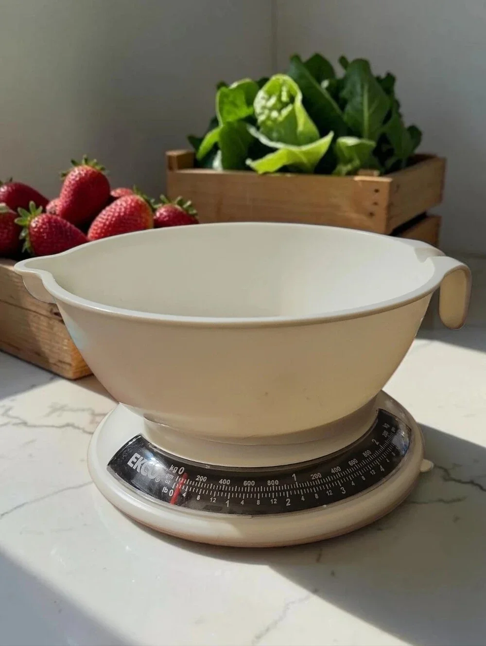 NWT EKCO 5 lb 2 kg Mechanical Kitchen Food Scale White Analog Countertop